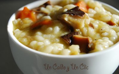 Arroz con verduras y setas. . . para desengrasar