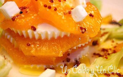 Ensalada de naranja y queso fresco