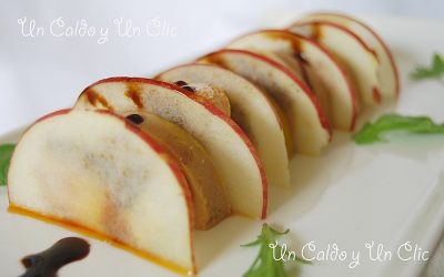 Mi-cuit, queso de cabra y manzana fuji