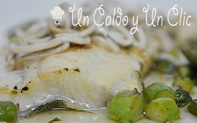 Rodaballo con orio de gulas