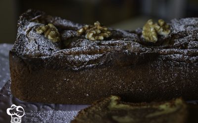 Bizcocho amarmolado con nueces